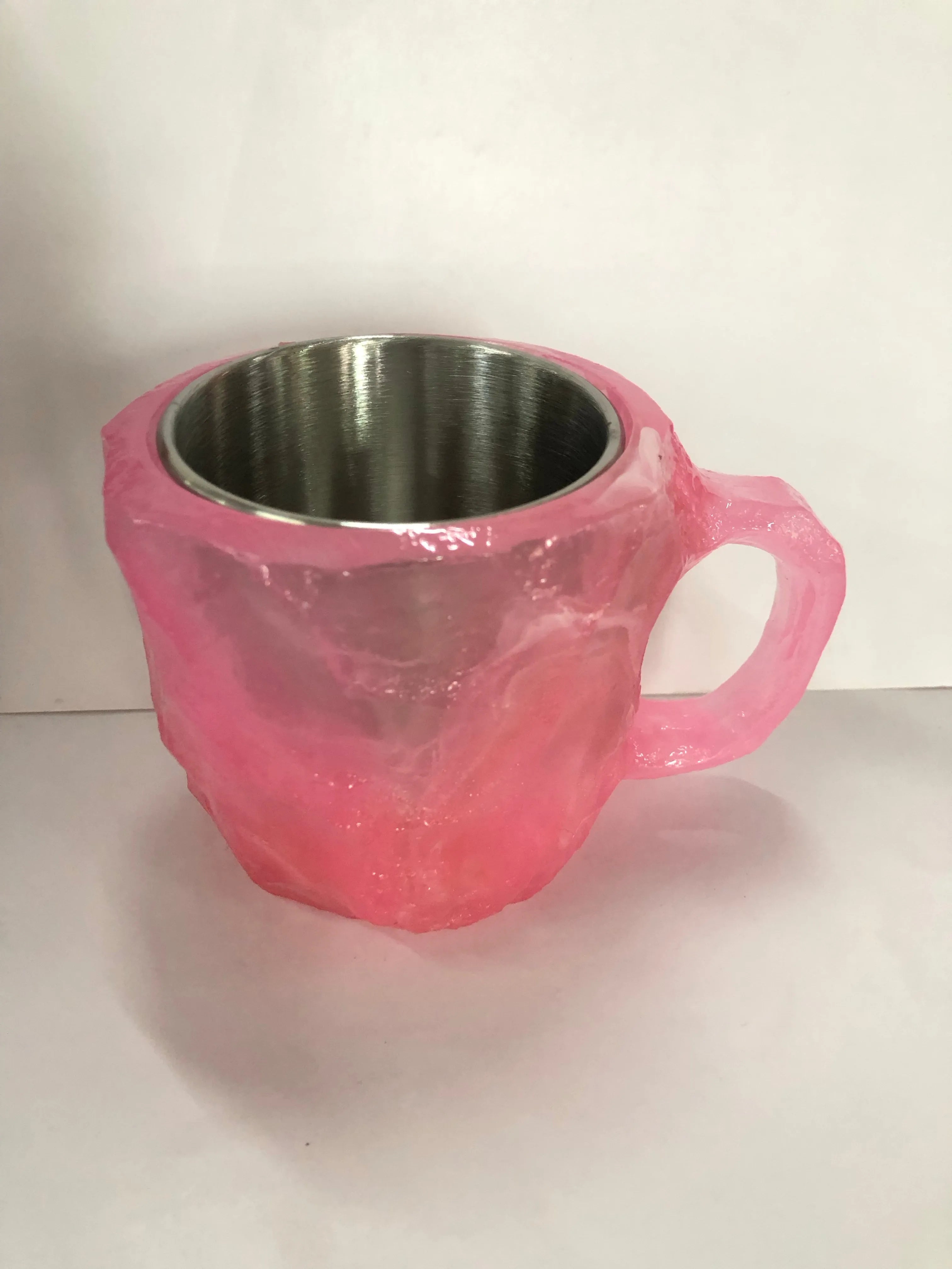 400ml resin mineral crystal coffee mug with handle in multiple colour options