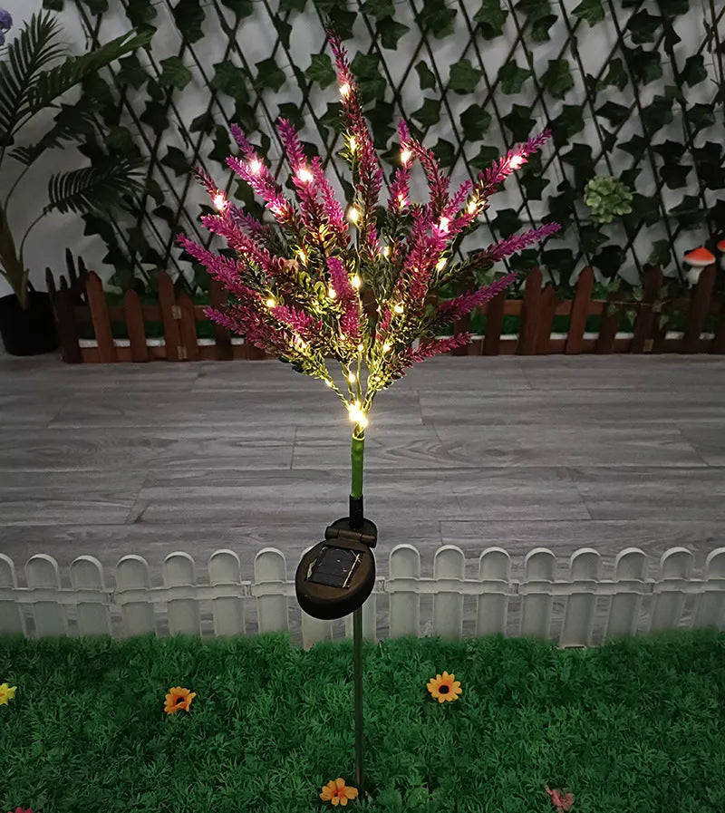 Solar-powered 74cm flower-shaped garden lamp in lavender colour options