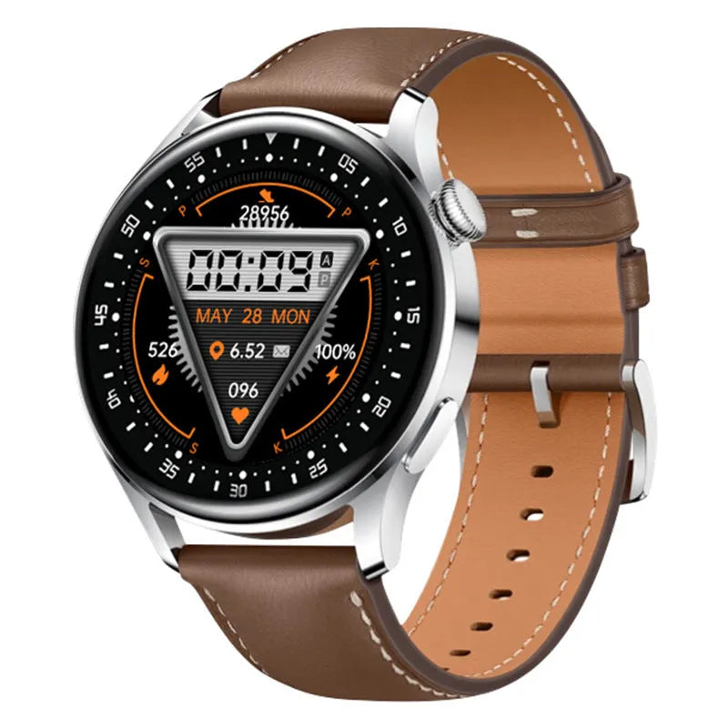 Black sports health monitoring smart watch with 1.32 inch screen and silicone wristband showing step counting interface