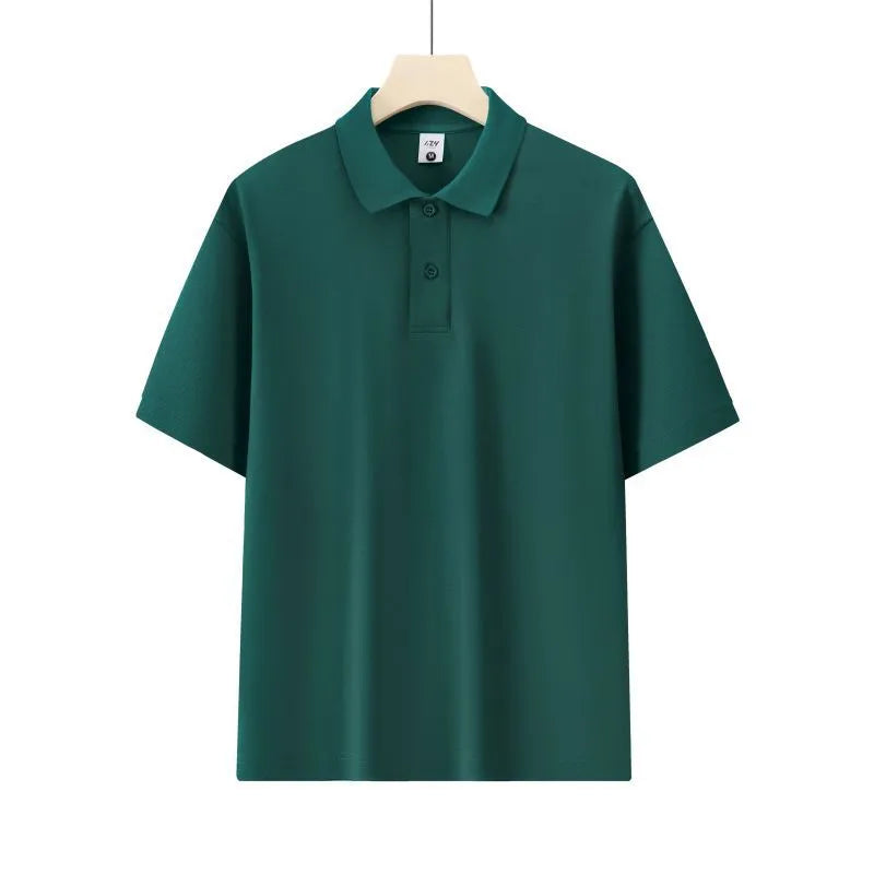 Honeycomb mesh beaded cotton blend short sleeve shirt in a solid colour, loose fit for summer