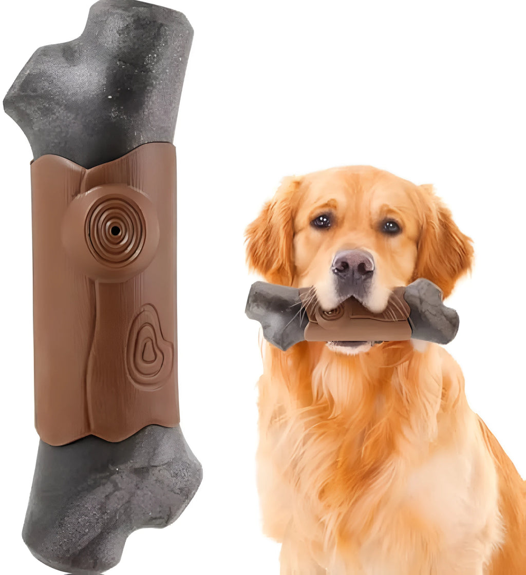 Indestructible nylon dog chew toy with squeaker for large breed aggressive chewers