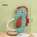 Pineapple velvet molar plush pet toy in yellow seahorse colour with squeaker, 16.5 x 23.5 cm
