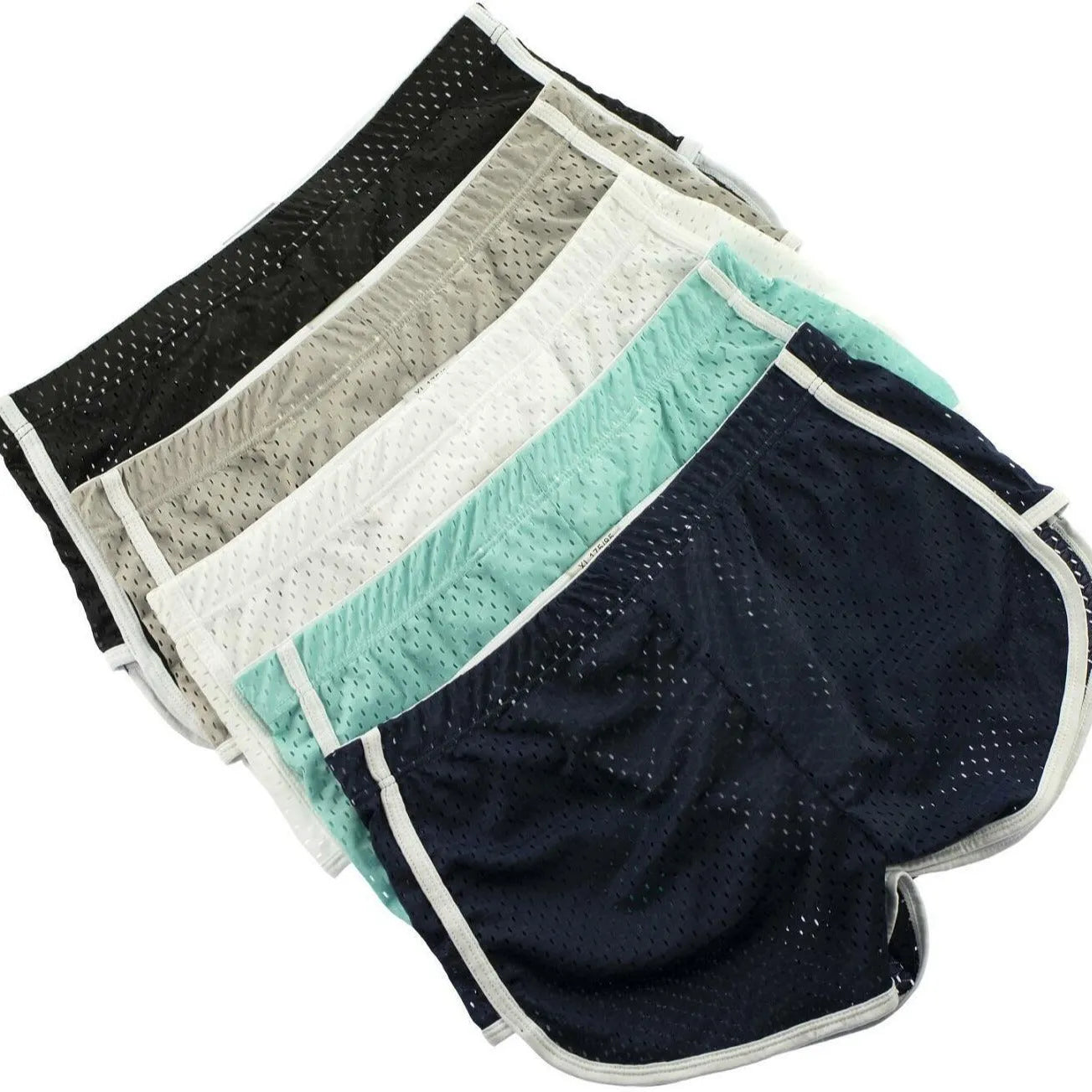 Men's cotton boxer shorts in multiple colours on a mid-waist fit model