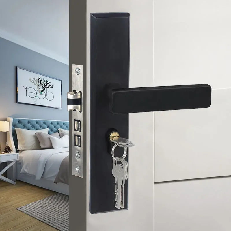 Aluminium alloy split magnetic door lock handle for timber doors