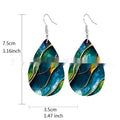 Printed acrylic flat branch knot earrings in drop shape design shown front view