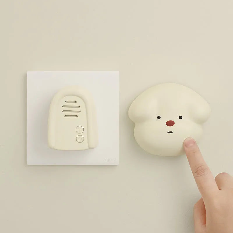 Milky yellow and white wireless self-generating beeper doorbell body for household plug-in use