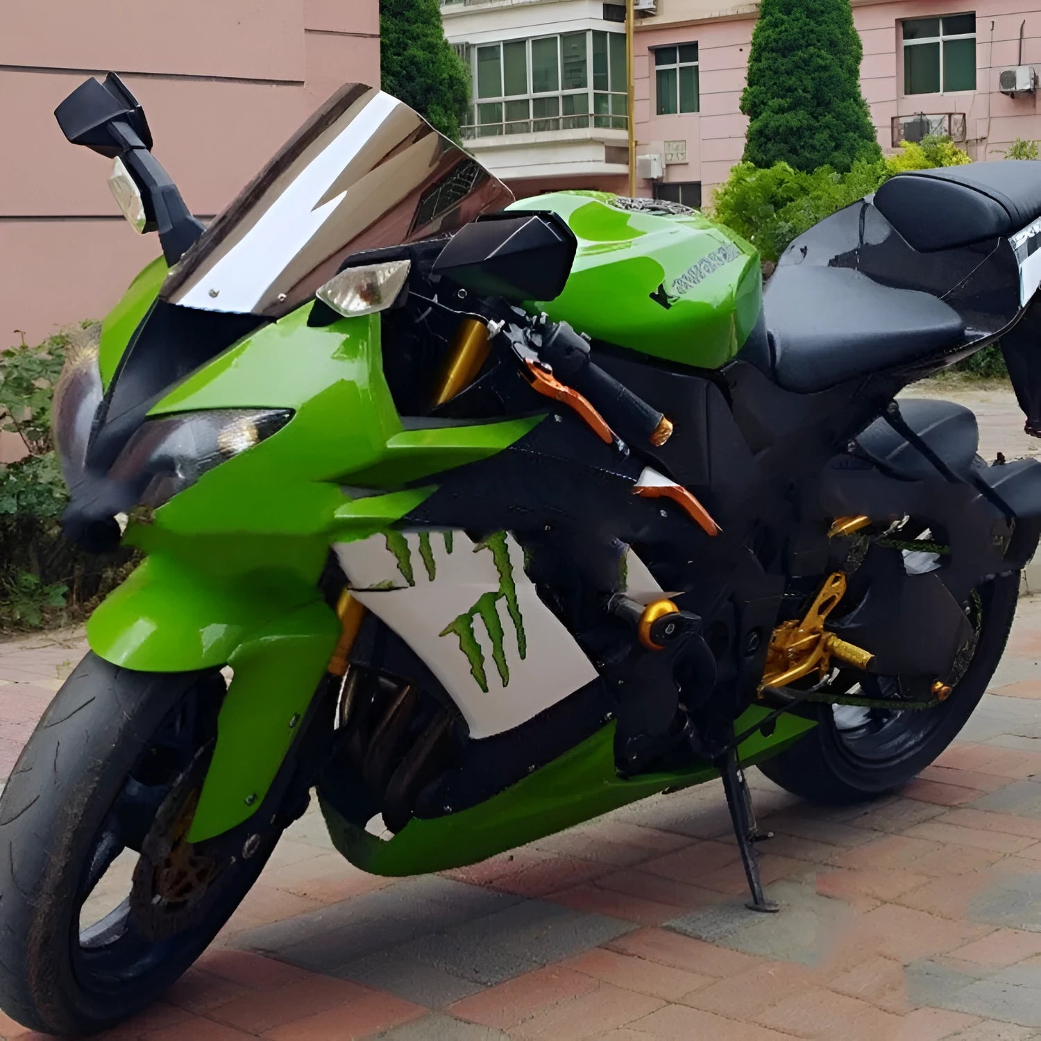 Blue tint motorcycle windscreen for Kawasaki ZX-6R and ZX-10R sport bikes