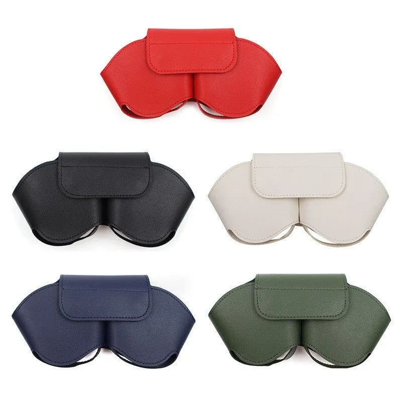 AirPods Max protective case in PU leather, shown in available black, red, white, green, and blue colours.