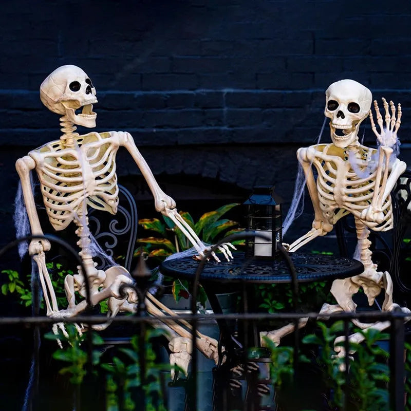 90cm tall movable joint plastic skeleton model for Halloween outdoor party decoration