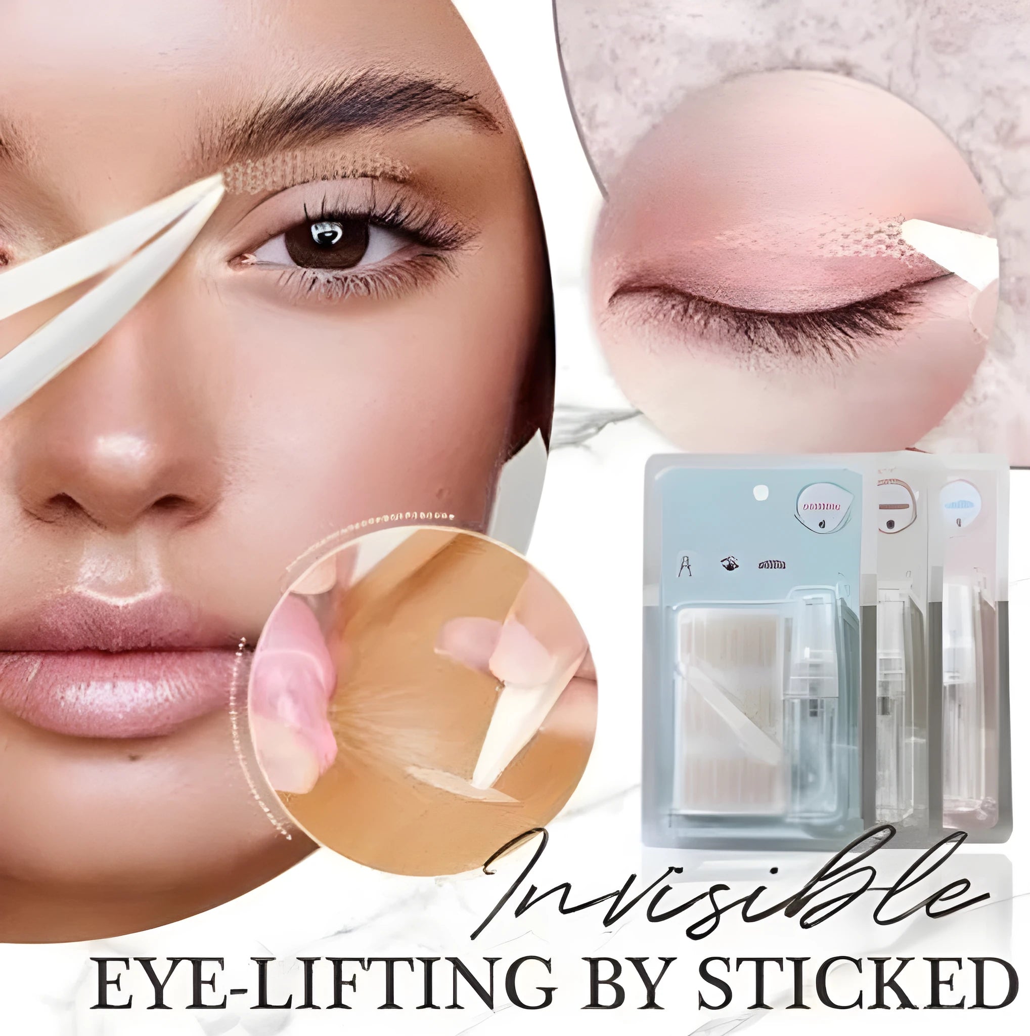 Box of no glue eyelid stickers in non-woven fabric for household use.