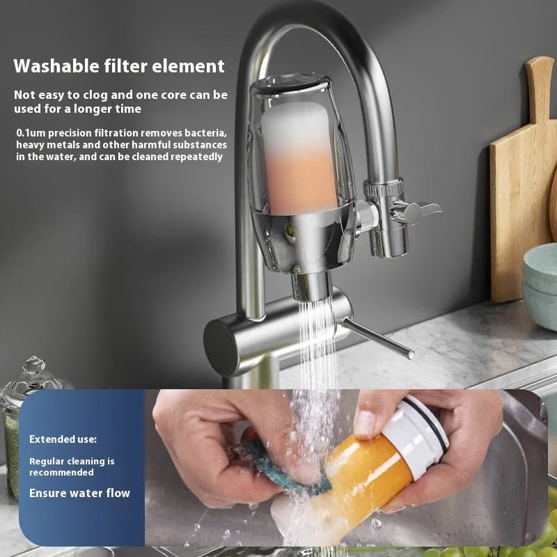 Ceramic faucet water filter replacement element for direct drinking water purification
