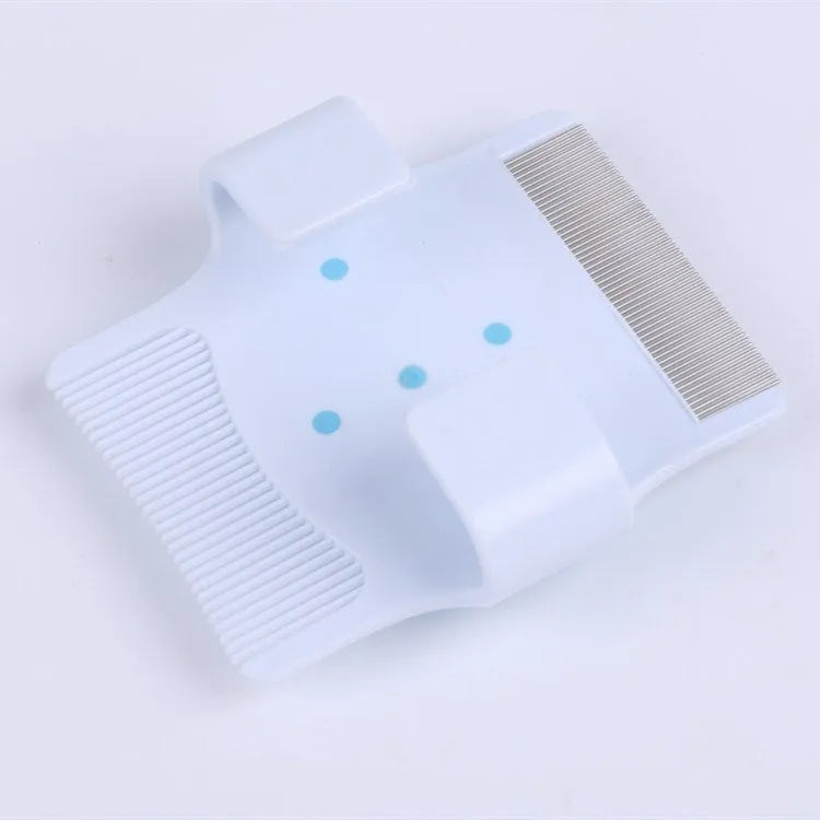 Blue multifunctional dog grooming comb with floating hair removal and massage nodules