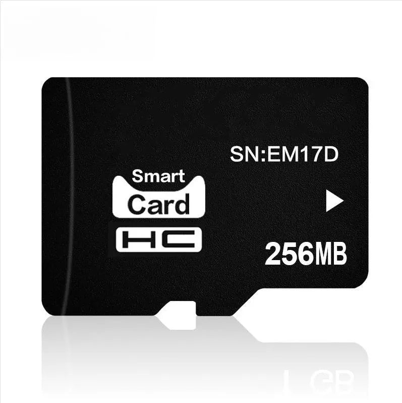 256MB TF microSD memory card on white background showing front and back.