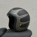 FRP retro half helmet for electric motorcycle commuting available in multiple colours and sizes