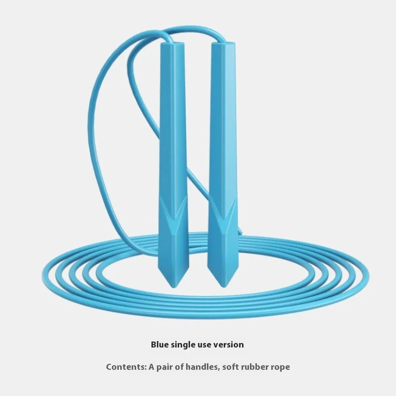 Plastic handle fitness rope in blue colour PVC material 2.8 metres length jump rope