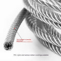 Coiled 304 stainless steel anti-theft wire rope with 7x7 or 7x19 strand structure for security netting