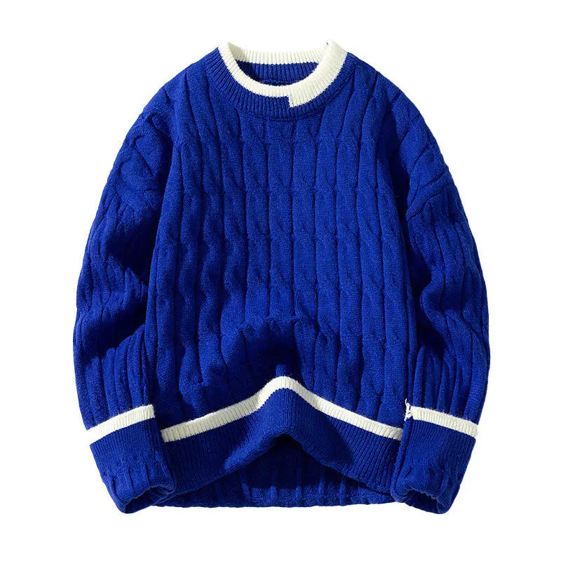 Men's loose fit two-piece modal acrylic sweater set in multiple colours for autumn winter sports wear