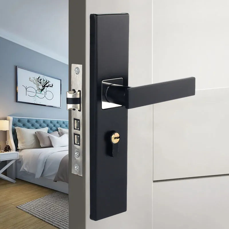 Aluminium alloy split magnetic door lock handle for timber doors