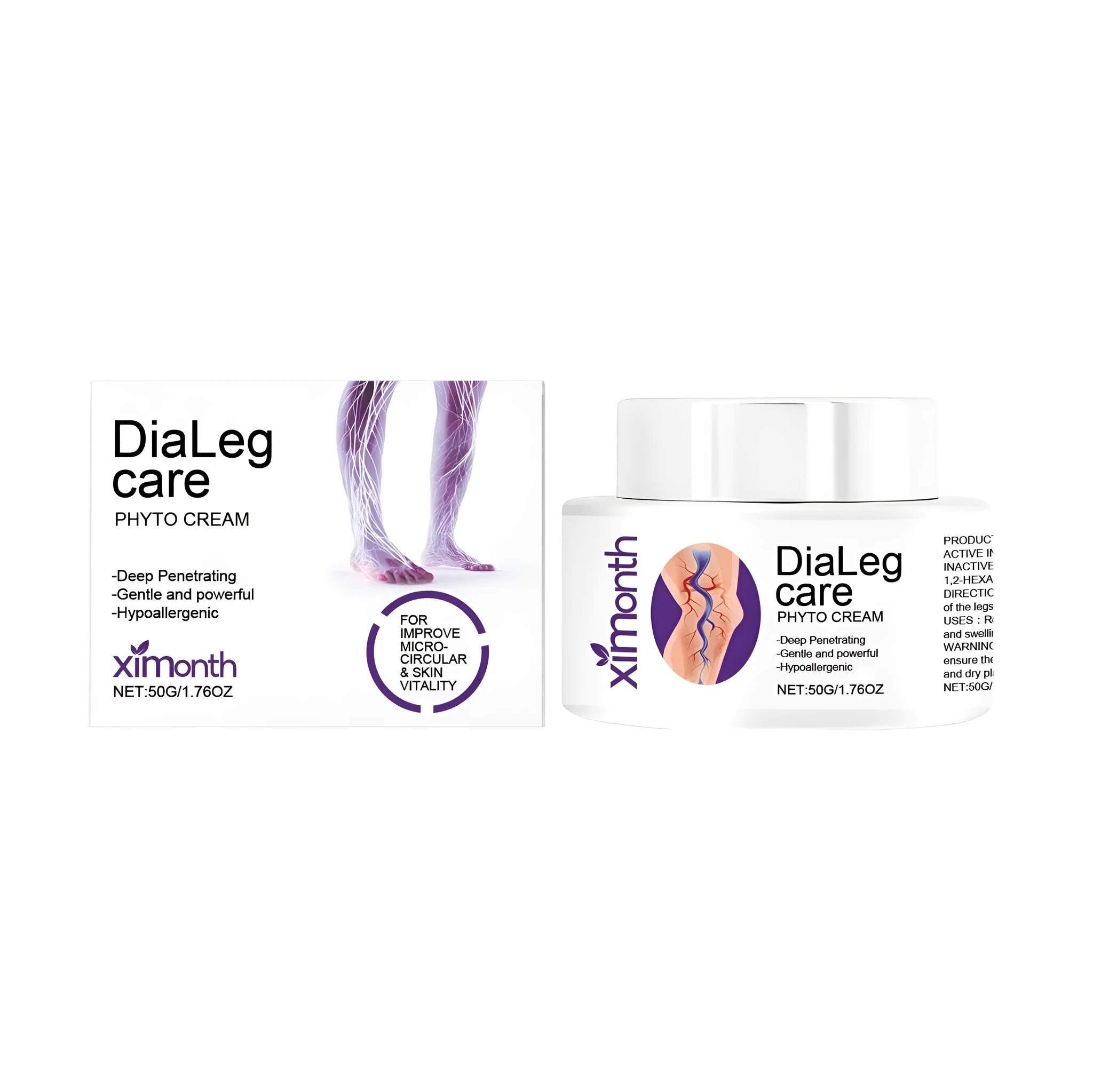 50g tube of varicose vein care cream with mint and shea butter for legs.