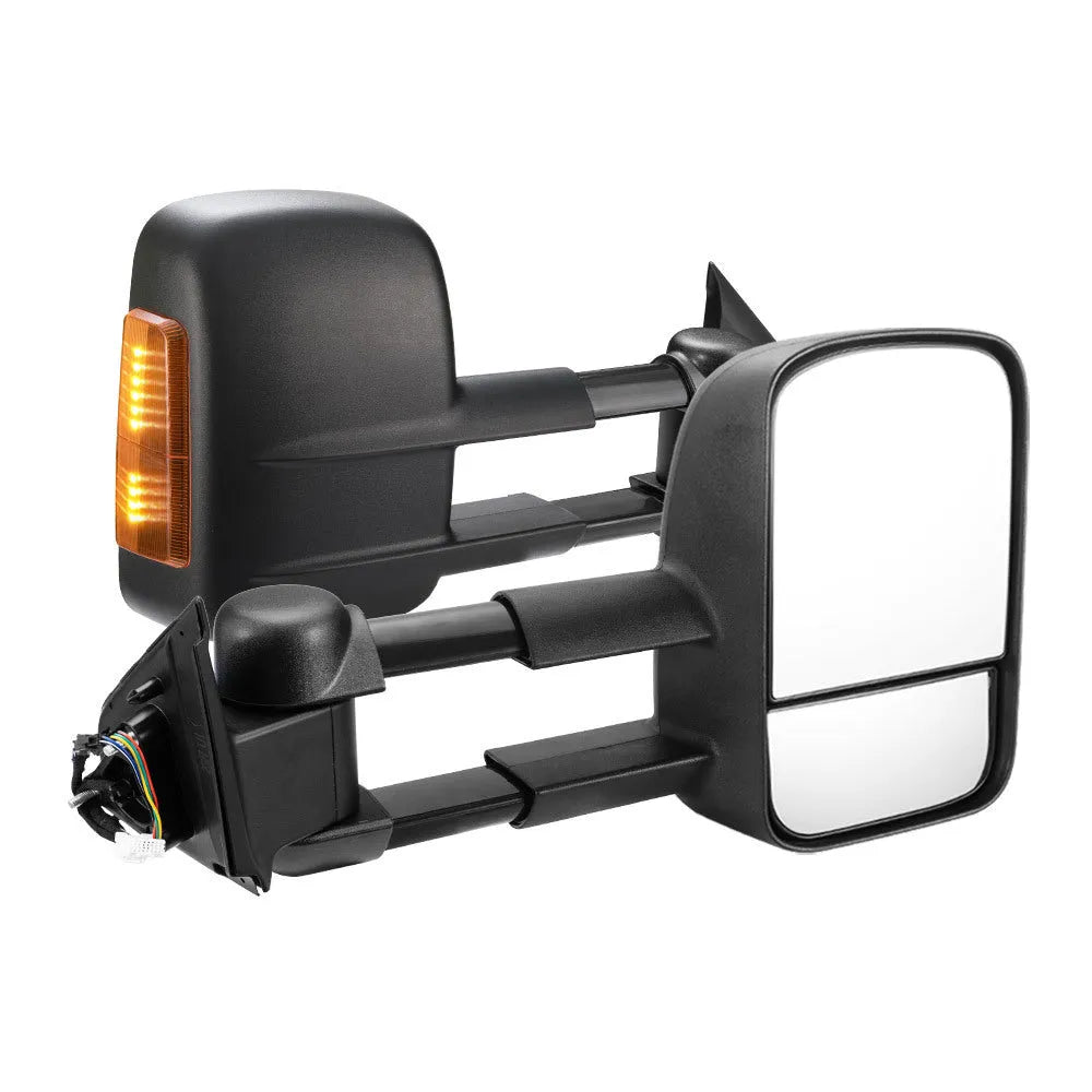 Black electric exterior rear vision mirror with indicator light for D23 Nissan NP300