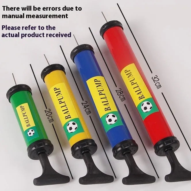 Manual plastic hand pump cylinder for basketball and football inflation in mixed colours