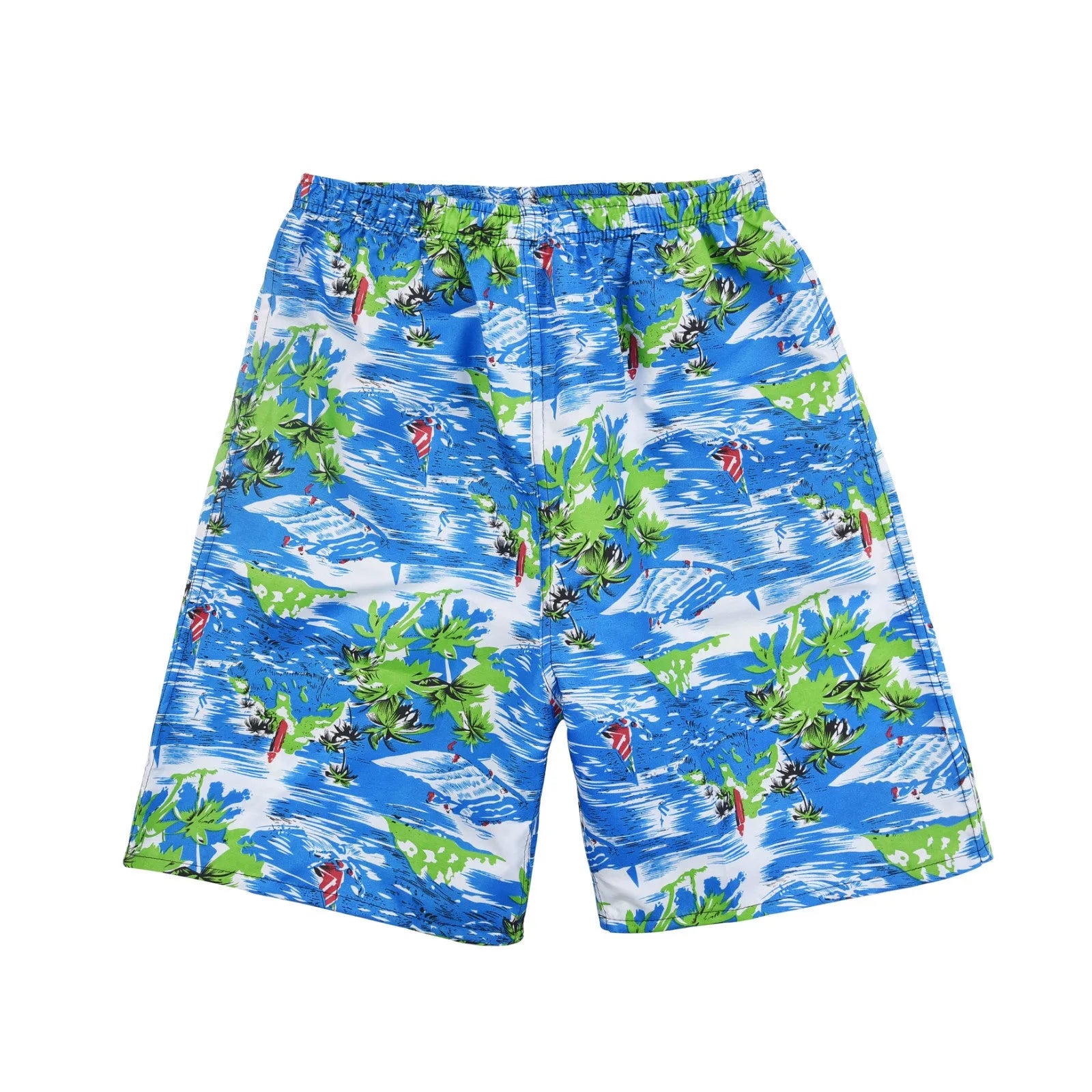 Men's floral print swimming trunks in polyester with five-point design