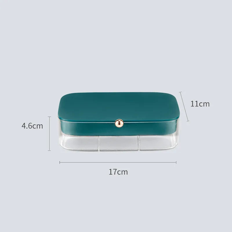 Modern minimalist jewellery storage box in green with multi-layer compartments
