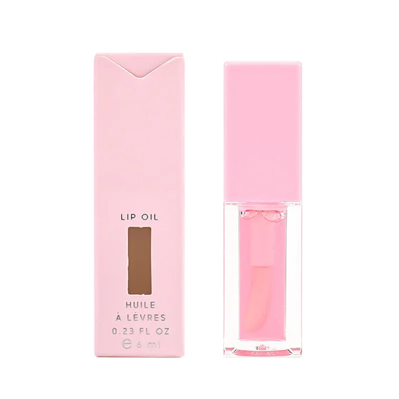 Women's transparent lip gloss tube with six sheer colour options in 6ML size