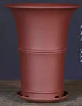 Large-diameter purple clay flower pot in classical ceramic style, available in multiple colours for Clivia and succulents