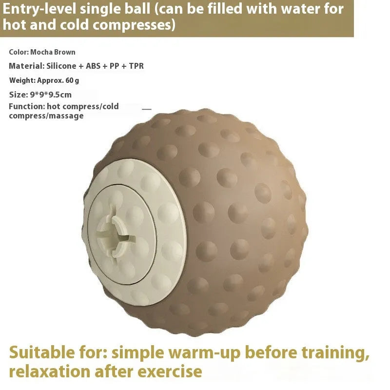 Massage ball set for cold and hot compress therapy in green and brown colour options