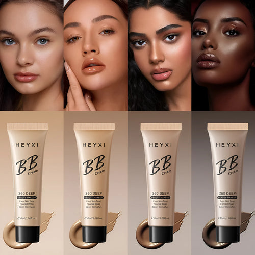 Waterproof BB cream in four shade options 01 02 03 04 for all skin types