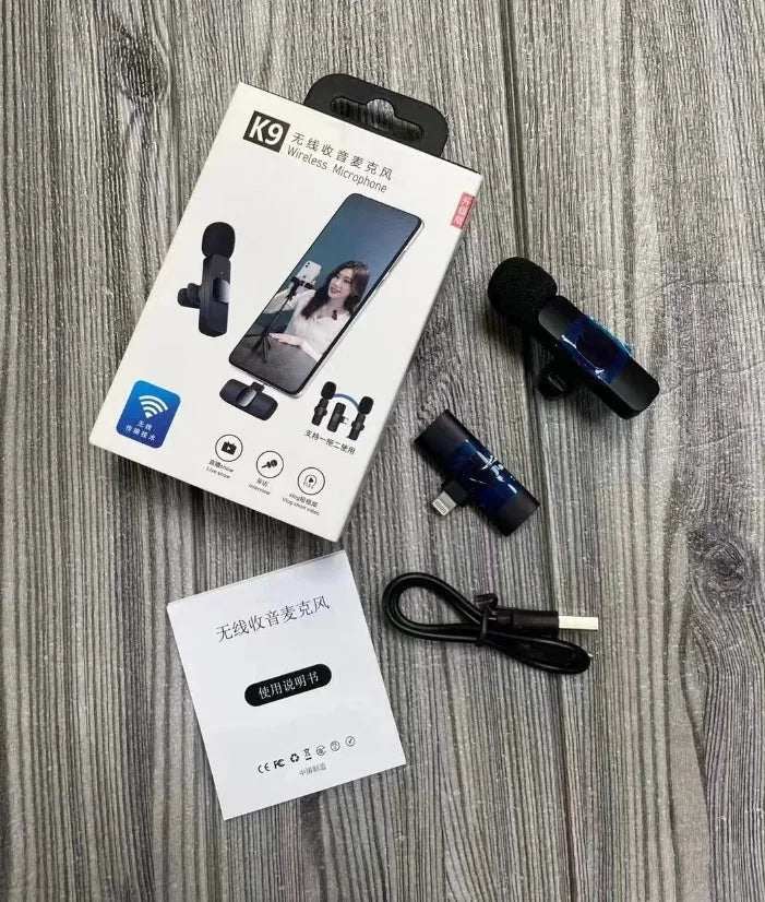 K-series collar clip microphone for wireless outdoor recording with multiple interface options.