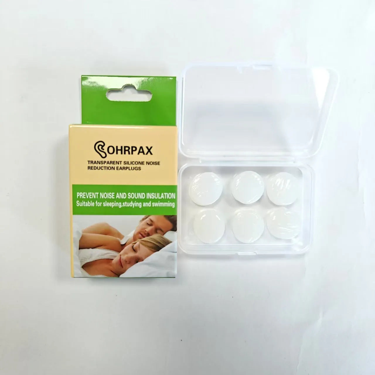 Pack of soundproof silicone earplugs for sleep anti-noise ladies comfort fit reusable swimming wading