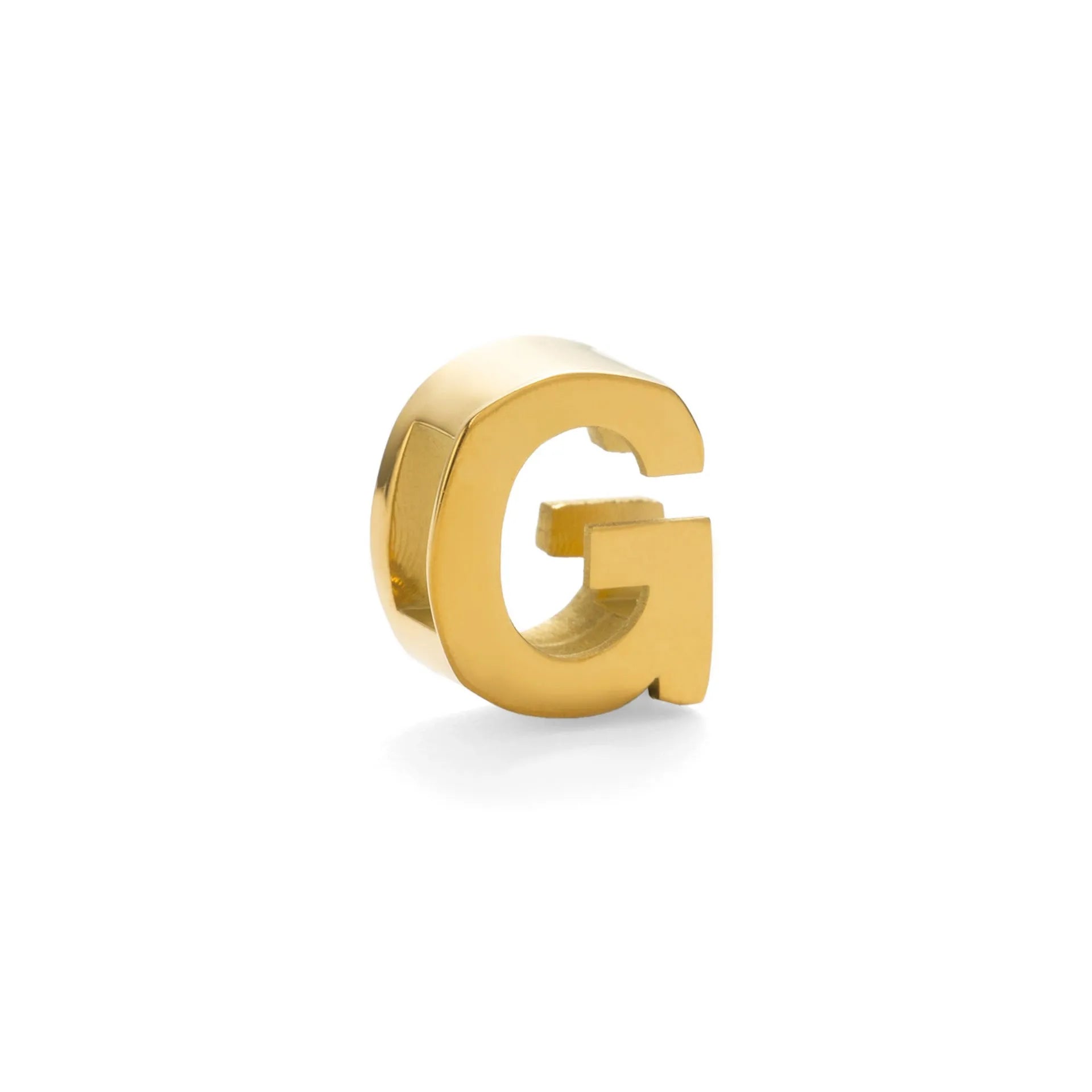 Titanium steel personalised necklace showing letter pendant on 40.5cm chain with electroplated gold finish