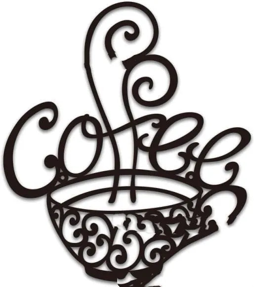 Black wrought iron English letters silhouette wall decoration 26x28cm