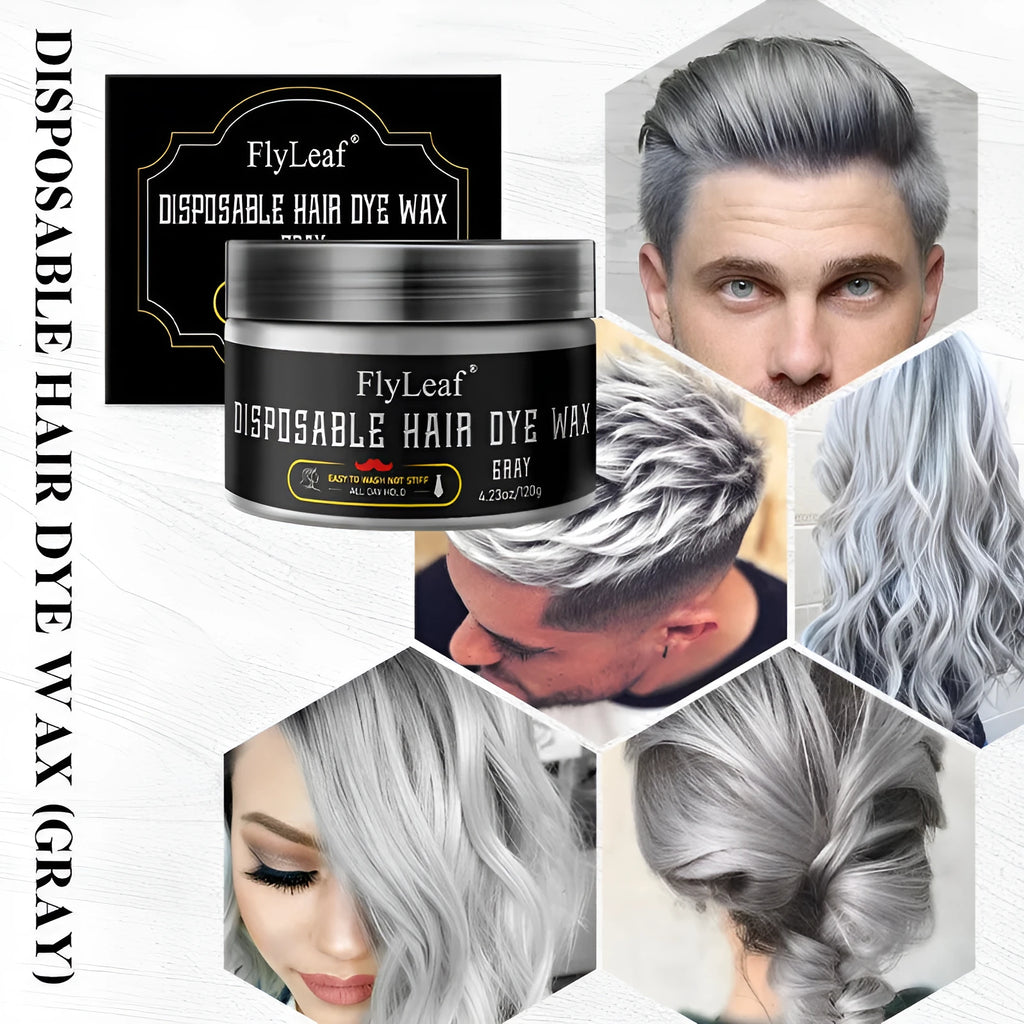 Disposable hair dye wax in gray colour, 120g tub, temporary hair wax for styling