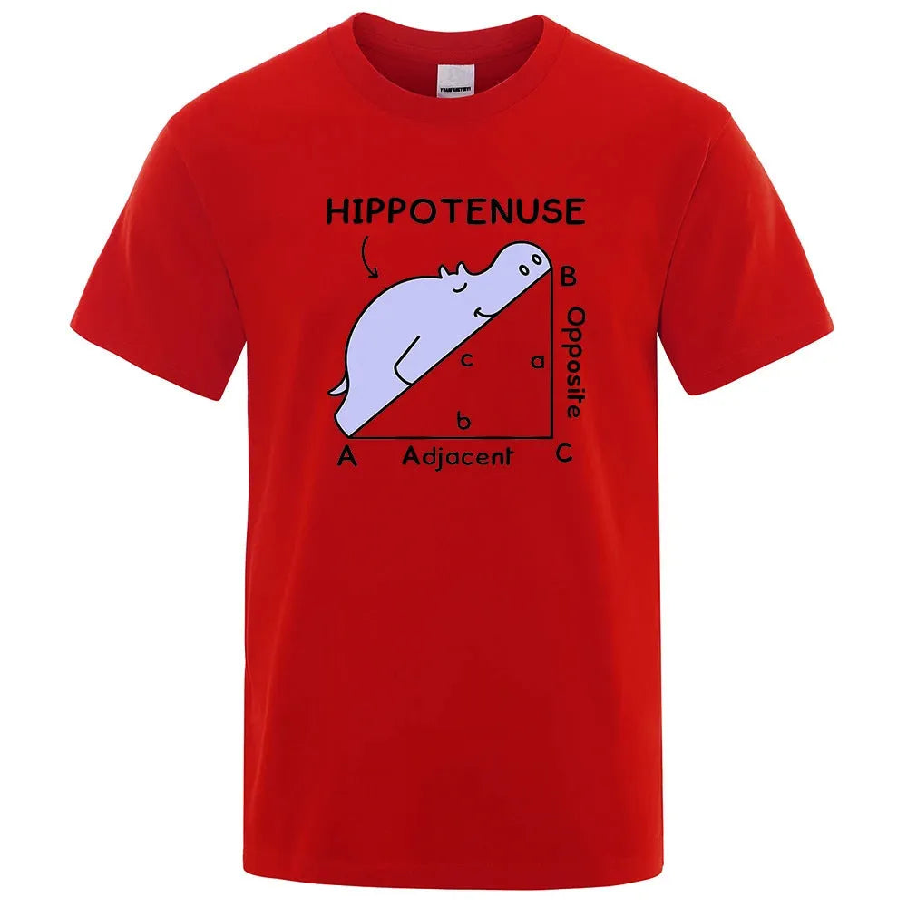 Hippotenuse Opposite Adjacent funny mathematics printed cotton t-shirt in loose fit with regular sleeves