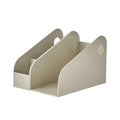 Desktop storage box with 2-layer plastic construction in ivory white or milk coffee colour