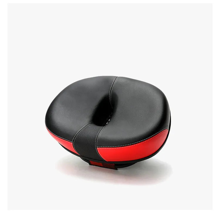 Plus-size thickened bicycle saddle with shock absorber in red, grey or light brown colours