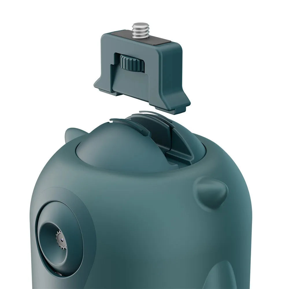 Intelligent AI face recognition gimbal with 360-degree rotation on dark background