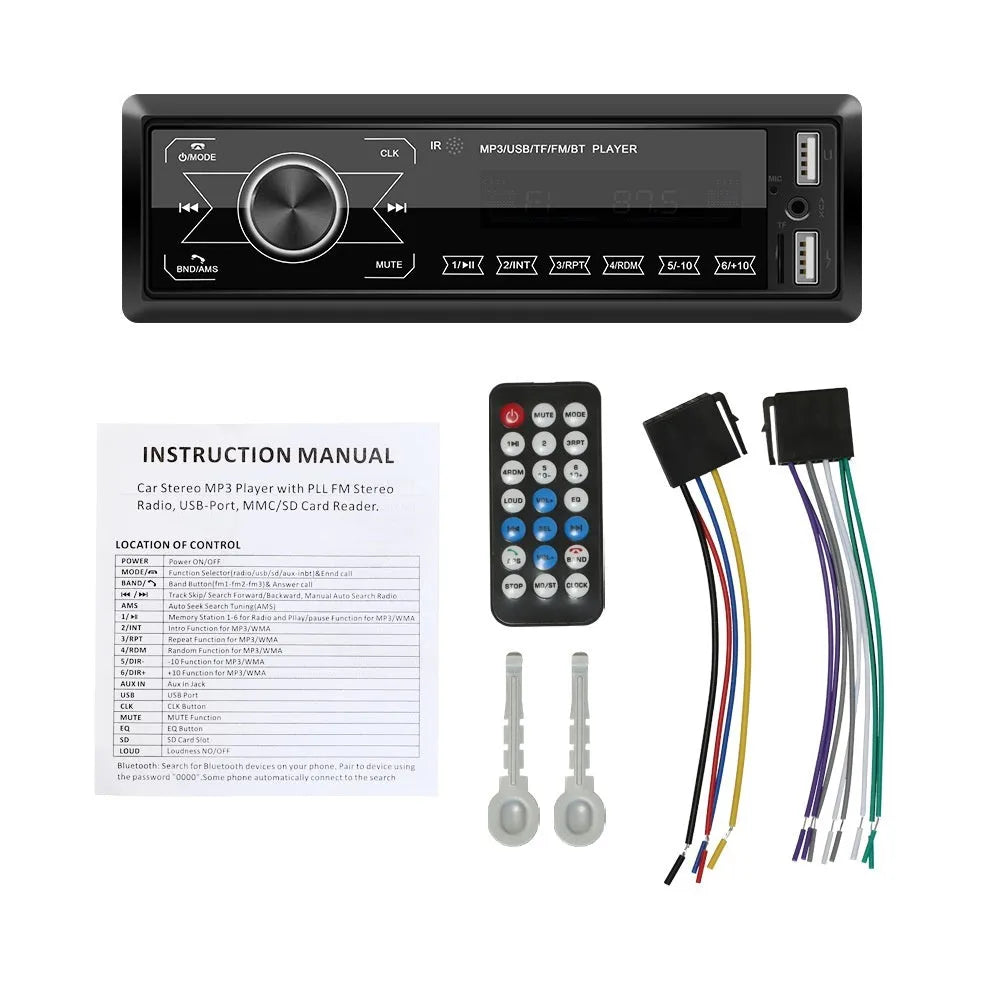 M10 touch screen dual USB vehicular Bluetooth MP3 player with colourful light and radio all-in-one machine