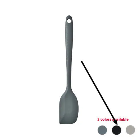 12-piece silicone kitchen utensil set with rotating storage bucket in black, dark gray or khaki
