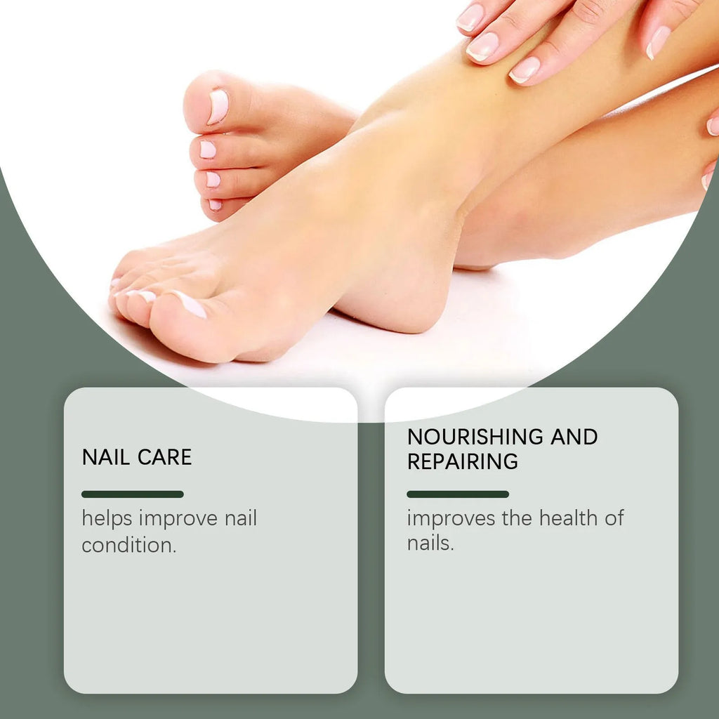 30ml bottle of clear nail care solution for daily brightening and nourishment.