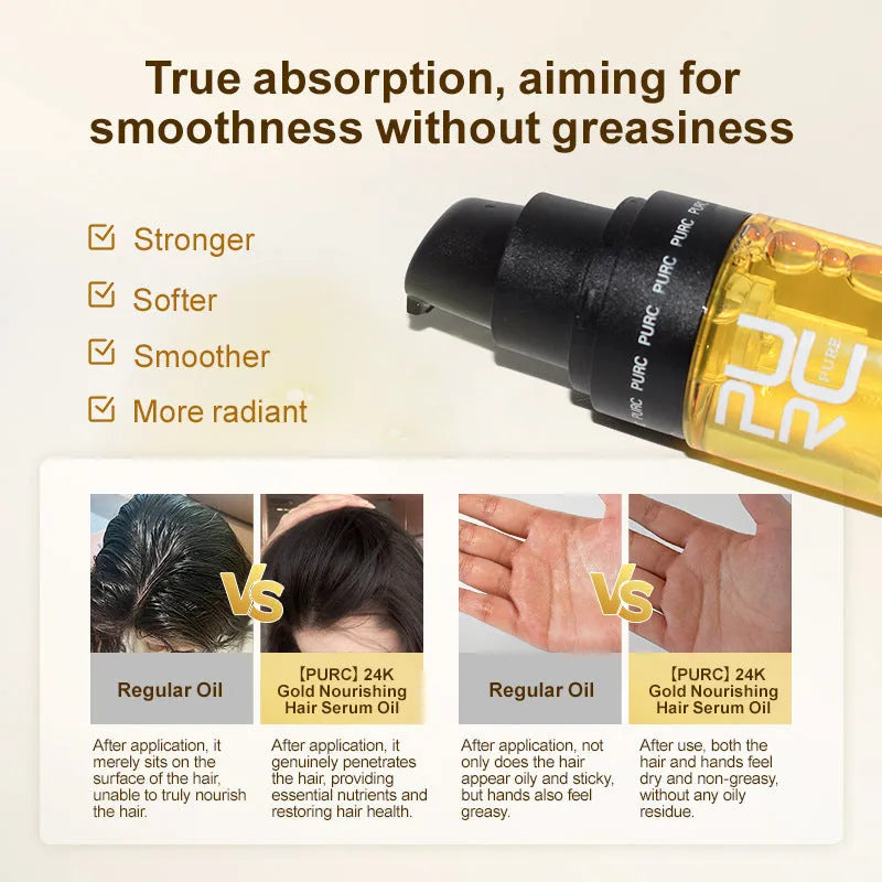 Yellow 50ml hair care essential oil bottle for scalp oil control and perm damage treatment