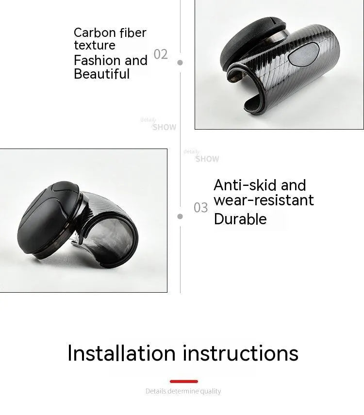 Black silicone steering wheel assist ball with metal bearing for single hand driving