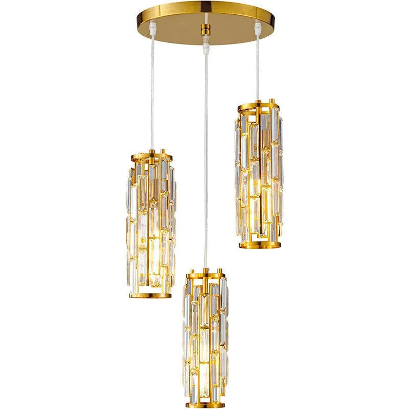 Black single head LED droplight with clear crystal lighting element in American industrial style
