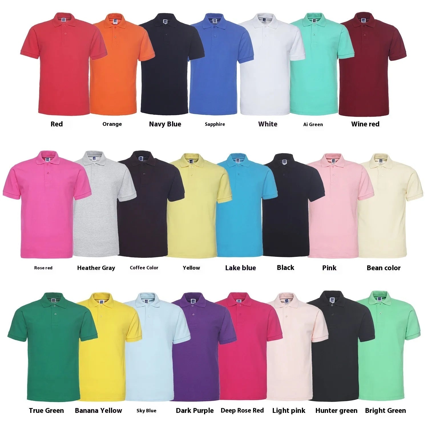 Men's plus size short sleeve polo shirt in a solid colour with a lapel collar, shown in a loose fit.