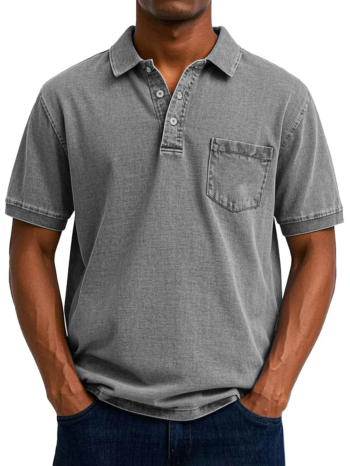 Men's plus size Korean style short sleeve shirt in loose fit with trendy printed design