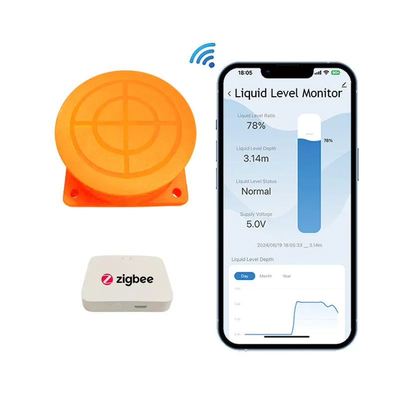 Wireless fluid level monitor for water and fuel tanks with mobile app remote control