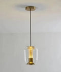Nordic minimalist chandelier in transparent, cognac or smoky grey colour with 16cm diameter